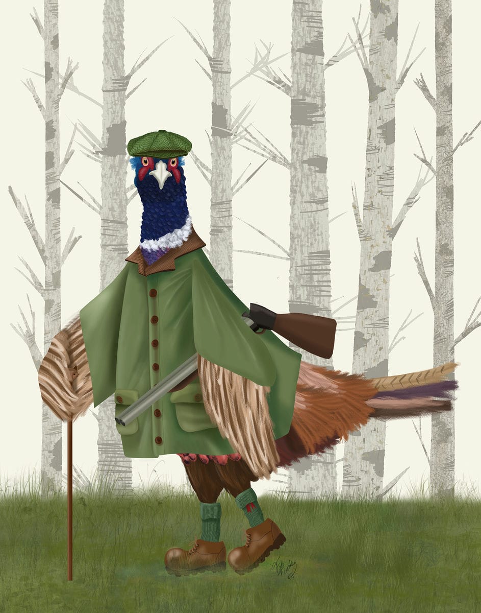 Pheasant Shooting Party 6, Art Print, Canvas, Wall Art | FabFunky