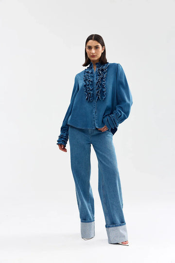 LUNA BLOUSE | Denim - Darling & Domain