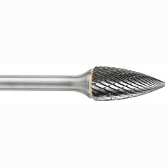 ATA SGSPRO 24278 Tool # SG-53M, 5.0 mm Cutter DIA x 12.7 mm Length of Cut x 3.0 mm Shank DIA x 38.0 mm Overall Length, Solid Carbide Double Cut Pointed Tree Shaped Double Cut Bur