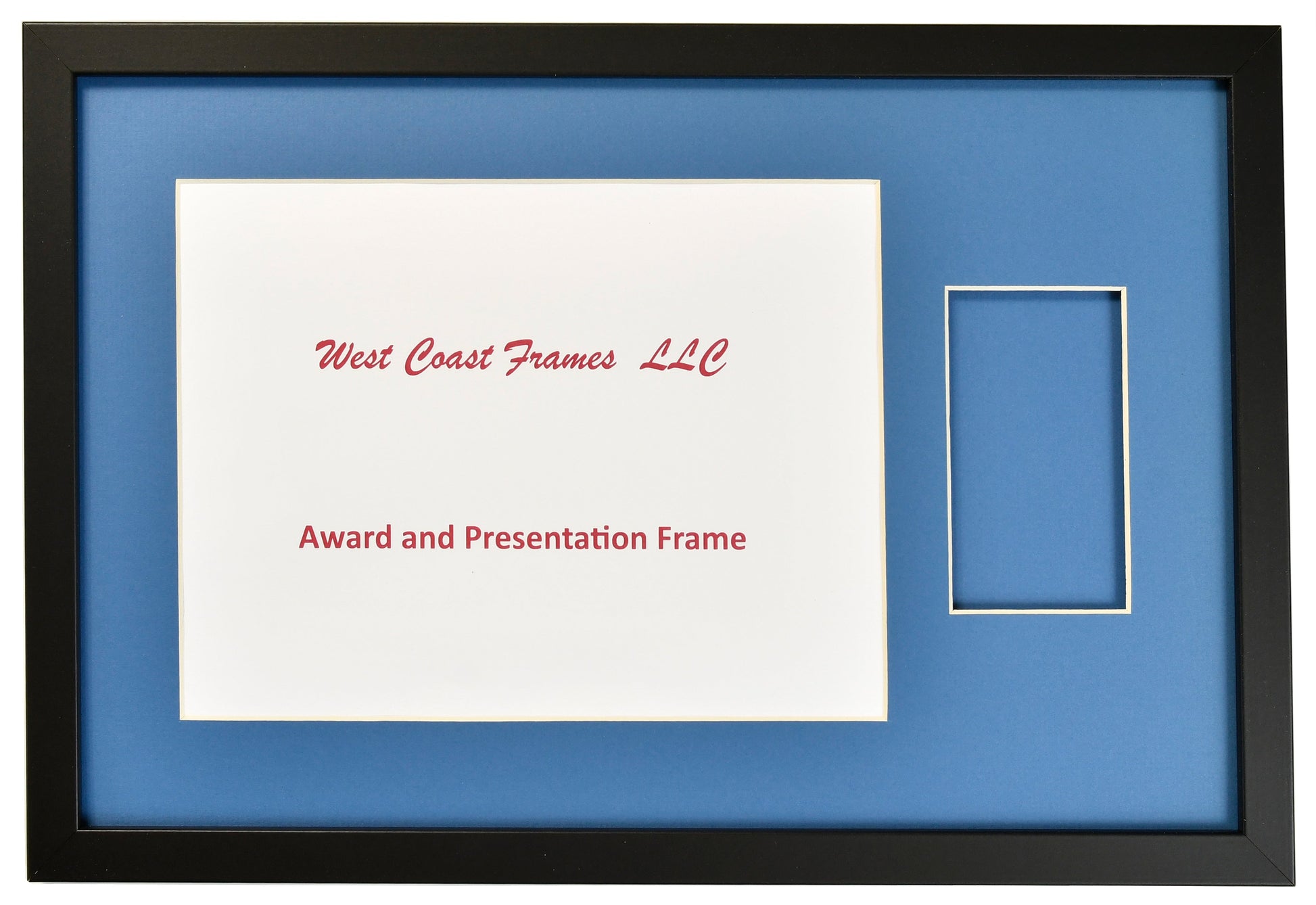 AWARD AND PRESENTATION MAT AND BLACK FRAME - FOR 11 x 8-1/2 Certificate - West Coast Picture Frames LLC