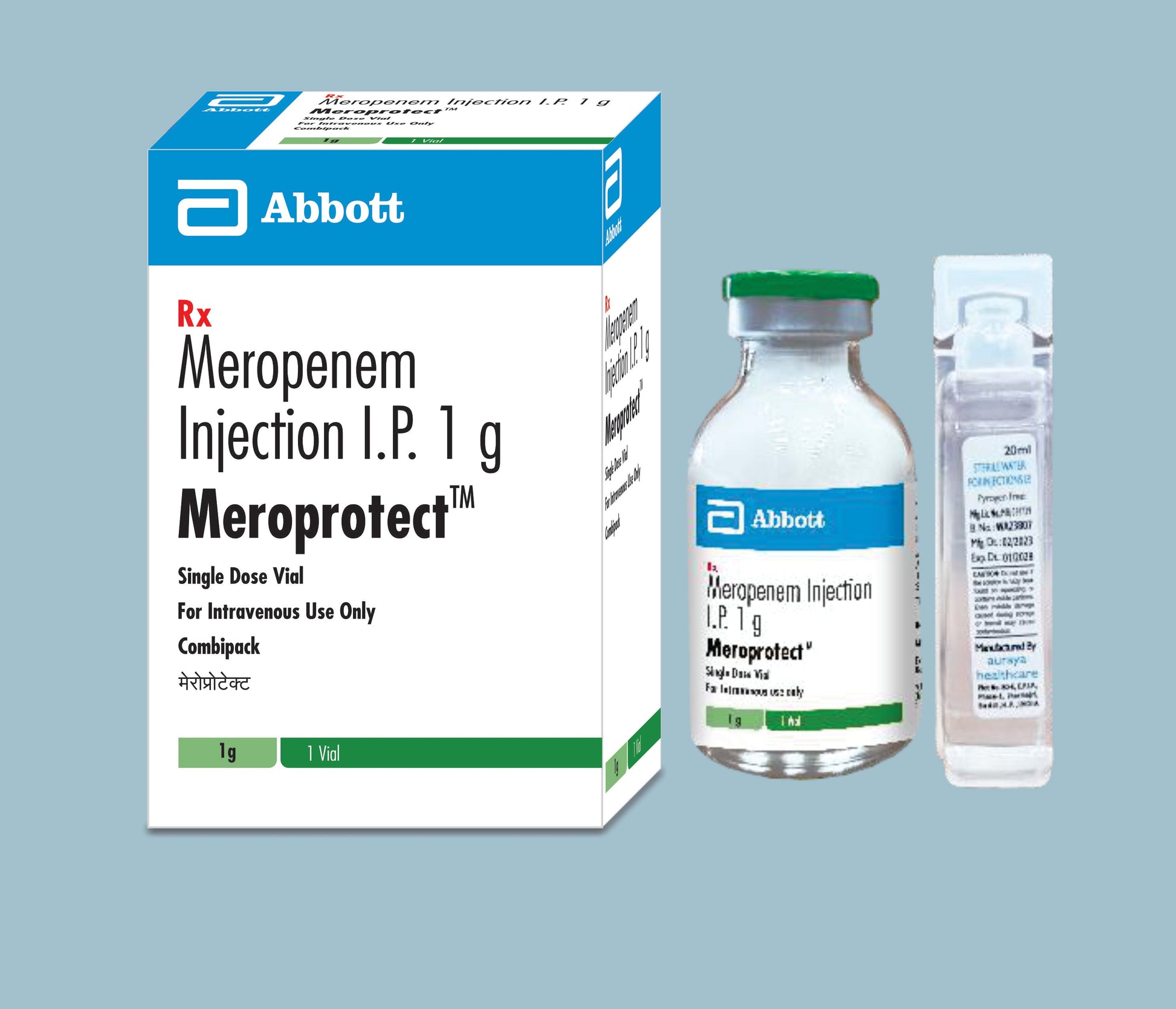 Meraprotect Injection 1gm (Meropenem Injection 1gm & Sodium 90.2mg) by Abbott