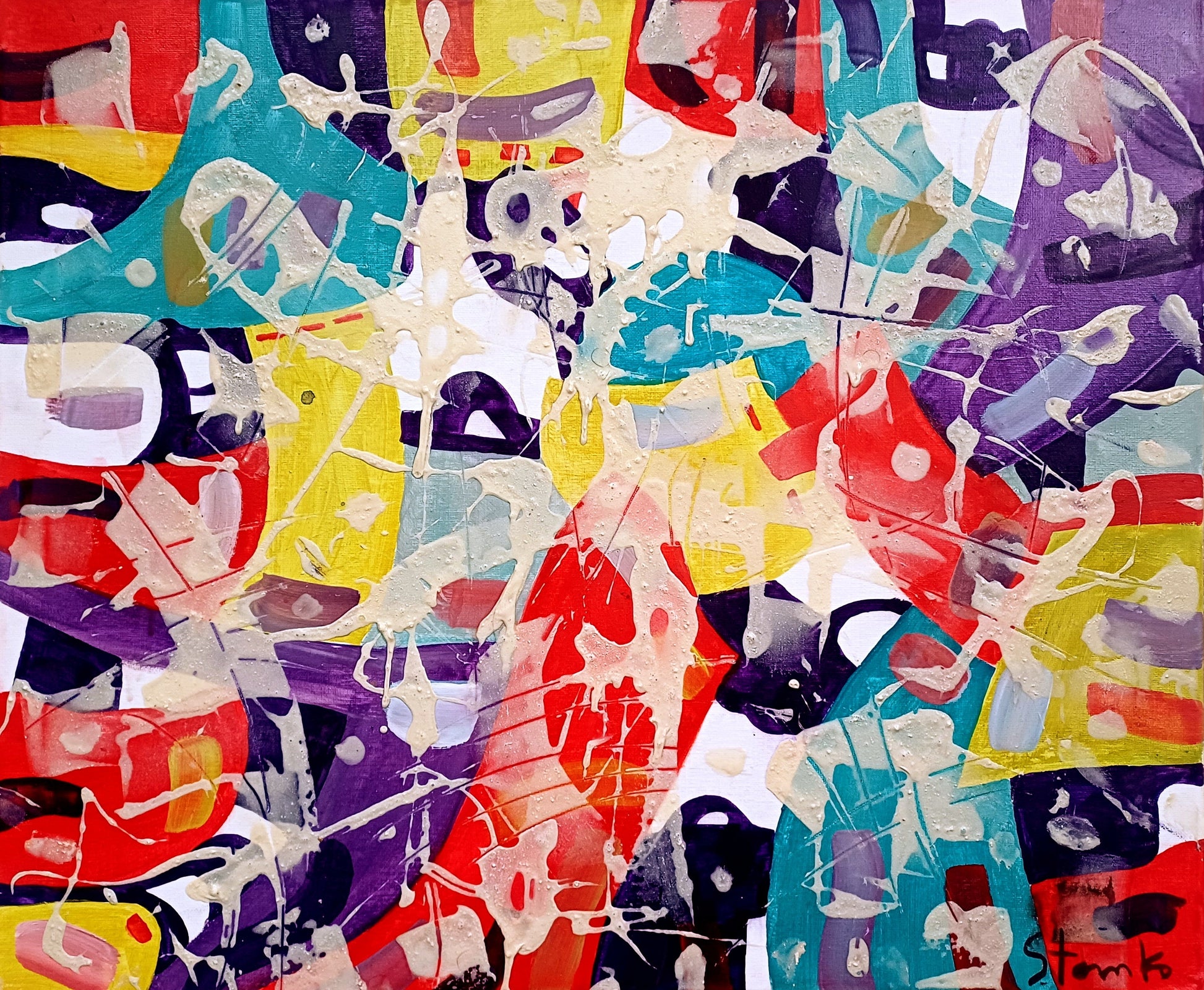 Abstrakt komposition I (60x50cm)