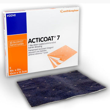 Acticoat 7 Day Antimicrobial Silver Wound Dressings 4 x 5, offers infection control and enhanced healing for wound care.