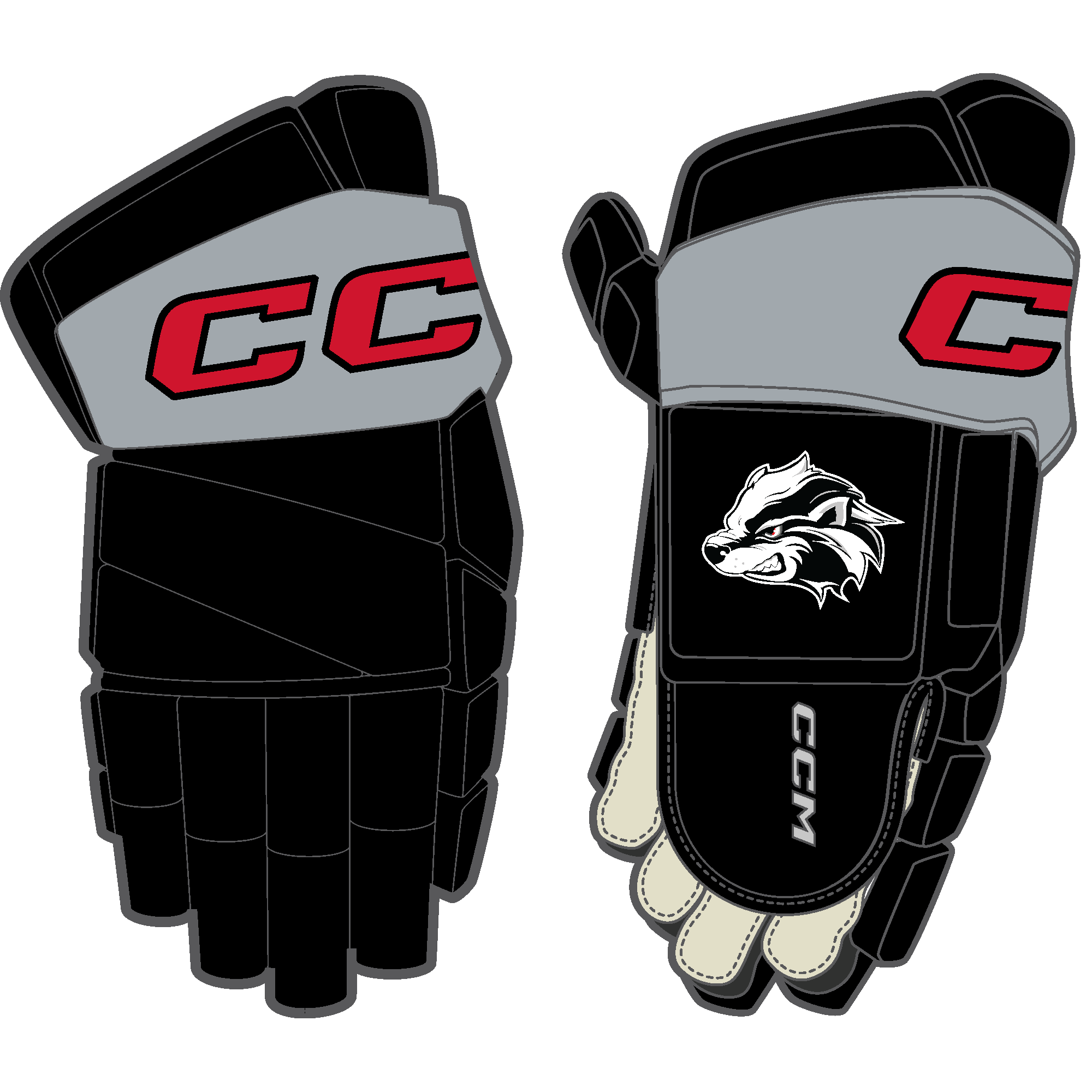Allegheny Badgers CCM 85C Custom Gloves Senior