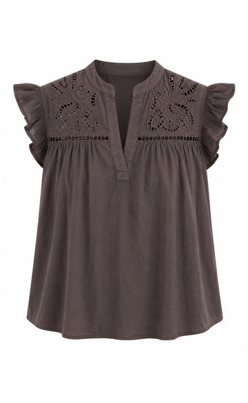 Say INA Copenhagen Top - Alma - Dark Brown