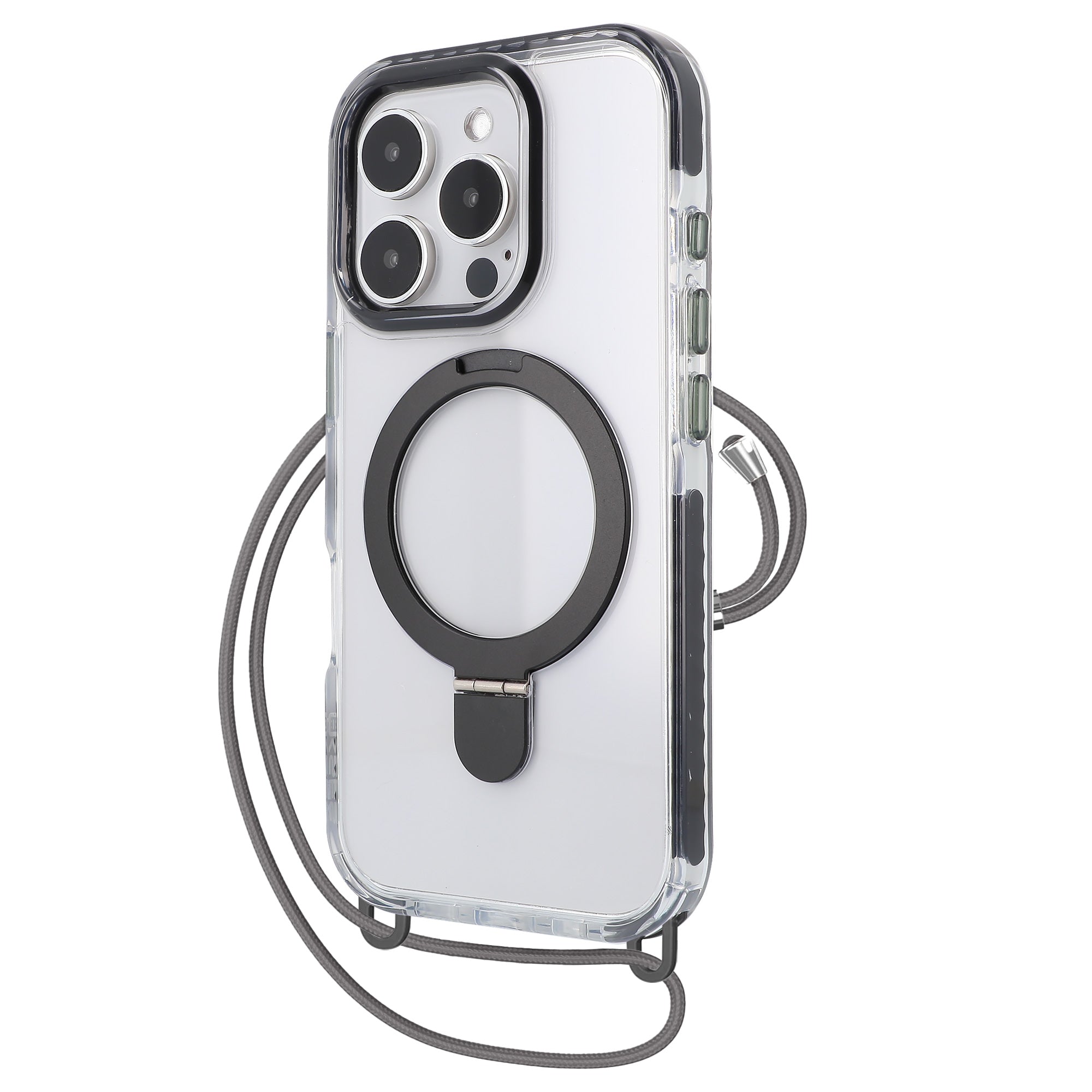 Coque iPhone 16 Plus Grizlink Hybrid Magsafe Anneaux Cordon