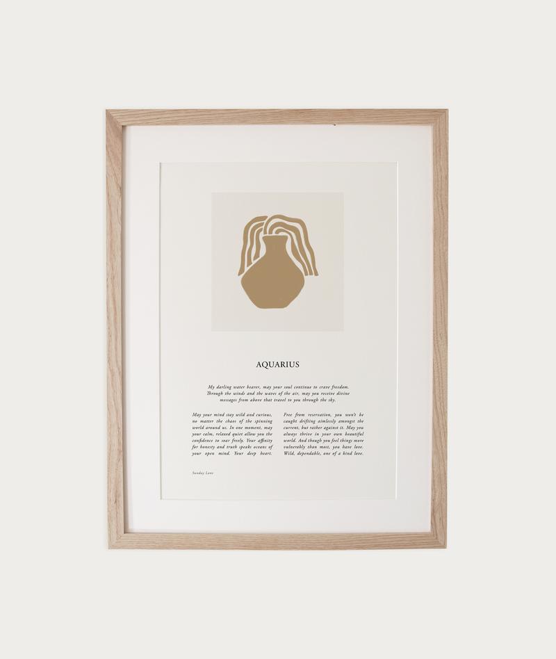 SUNDAY LANE | AQUARIUS PRINT & OAK FRAME
