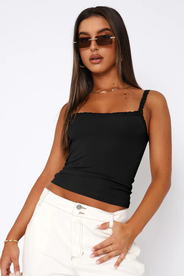 Solid Square Neck Top