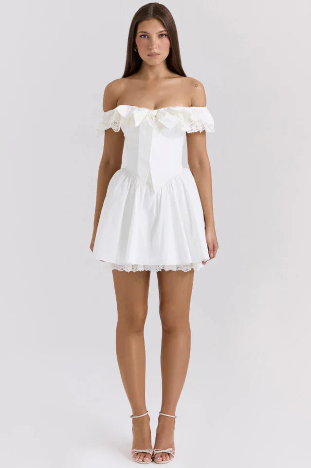 Jaide Cotton Off Shoulder Corset Dress