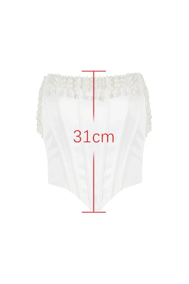 Aubrie Vintage Cream White Beaded Bra