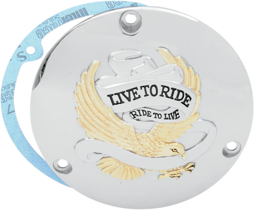 3 Hole Gold Live to Ride Derby Cover