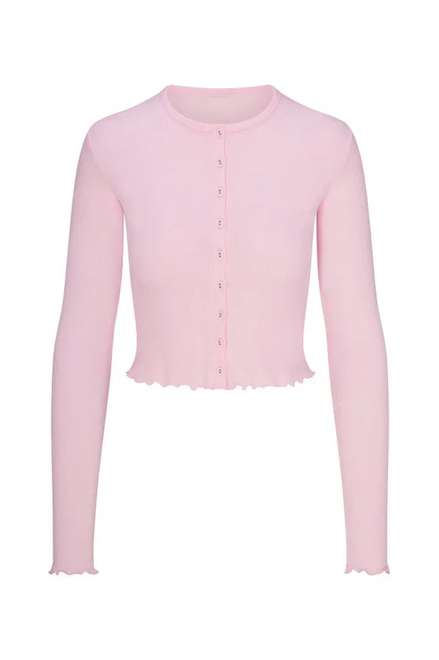 SKIMS Logo Pointelle Cardigan Set