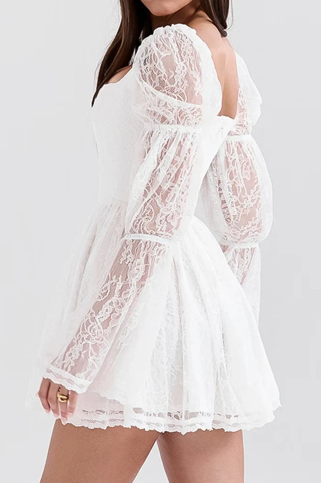 Sancia Vintage Puff Sleeve Mini Dress