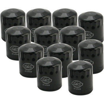 S&S Cycle Oil Filters - Black - 12-Pack