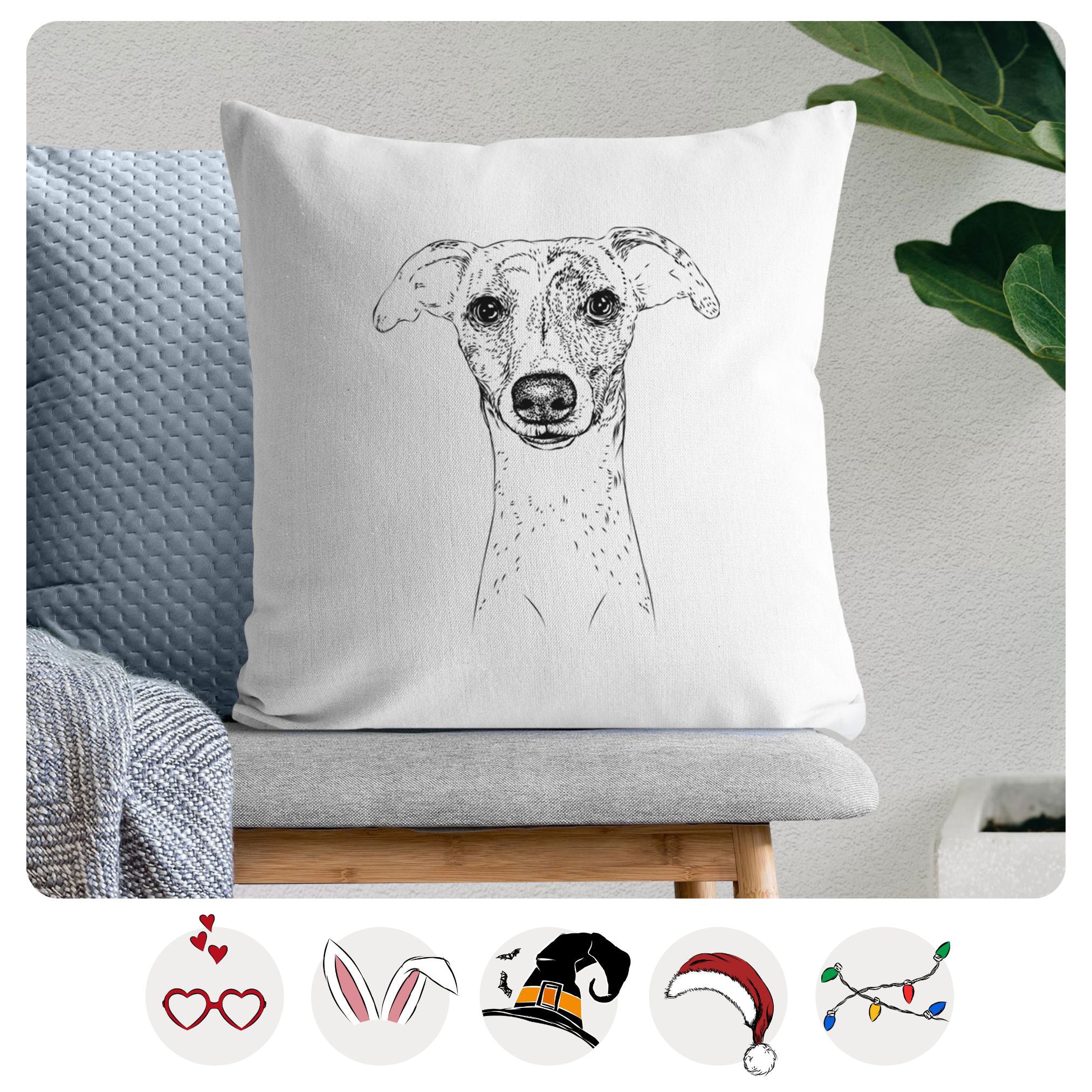 Twiggy the Whippet - Throw Pillow Cover