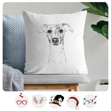Twiggy the Whippet - Throw Pillow Cover