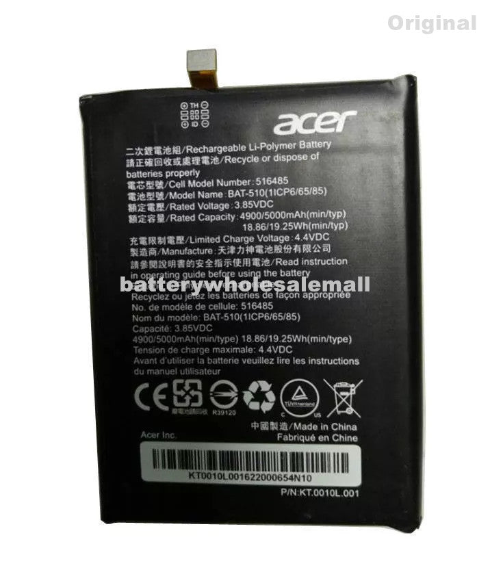 New Original 5000mAh 19.25Wh 3.85V Battery BAT-510 For Acer Liquid Metal MT S120