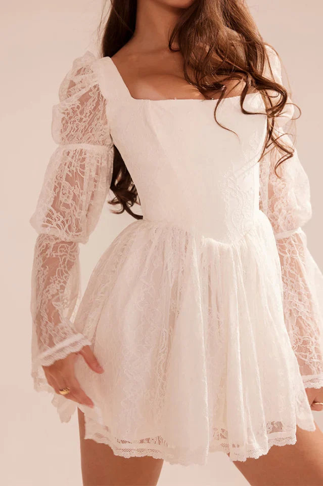 Sancia Vintage Puff Sleeve Mini Dress