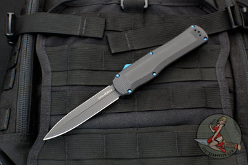 Benchmade Autocrat Double Edge OTF Auto- Black G-10 With Black DLC Plain Edge Blue HW 3400BK
