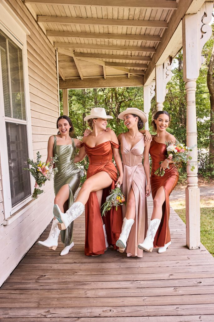 Boots Southern Bridesmaid Dresses 2025 Western Wedding Trends: Cowgirl Chic Looks Pearl By David's