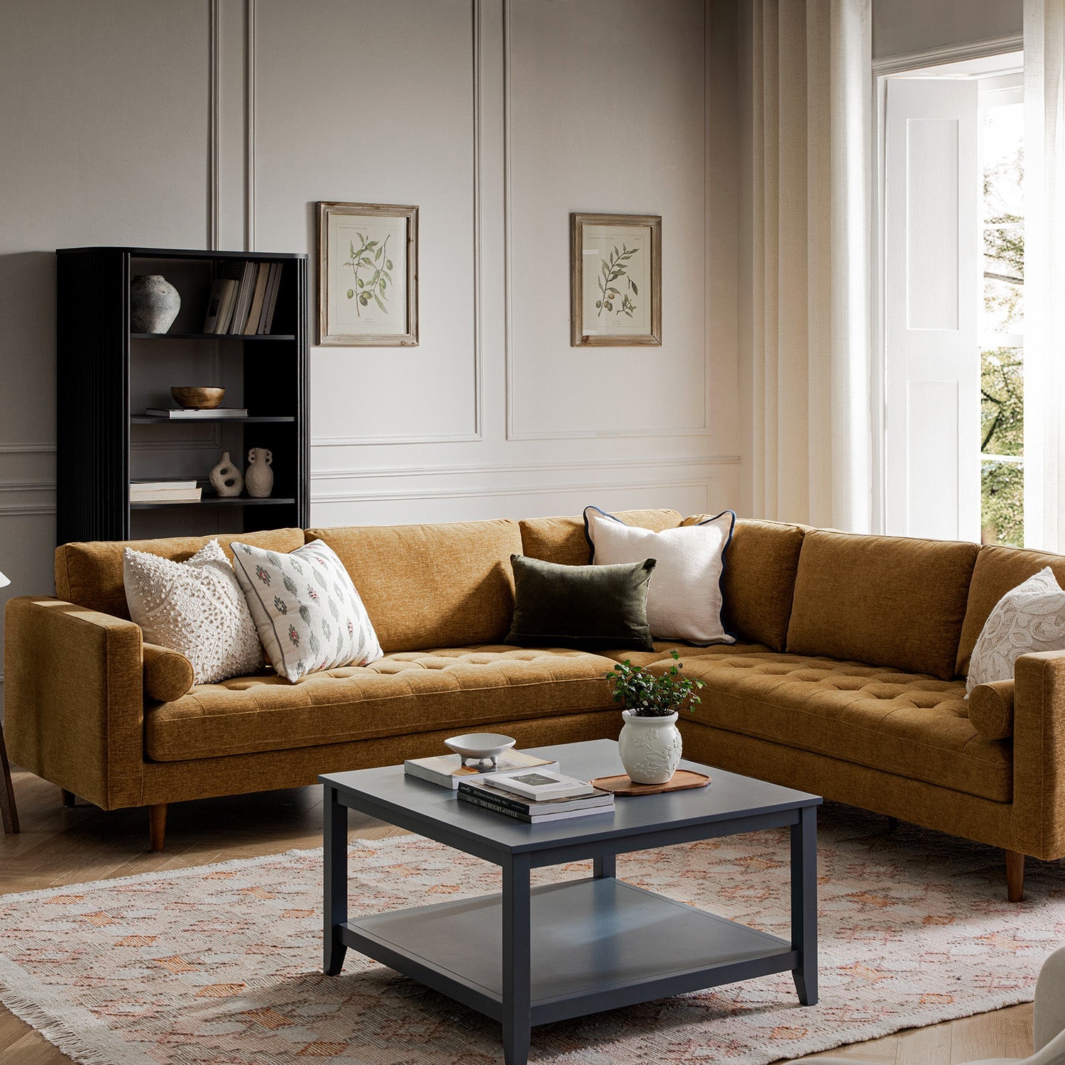 Henrietta 5+Seater Corner Sofa, Spiced Honey Chenille - daals