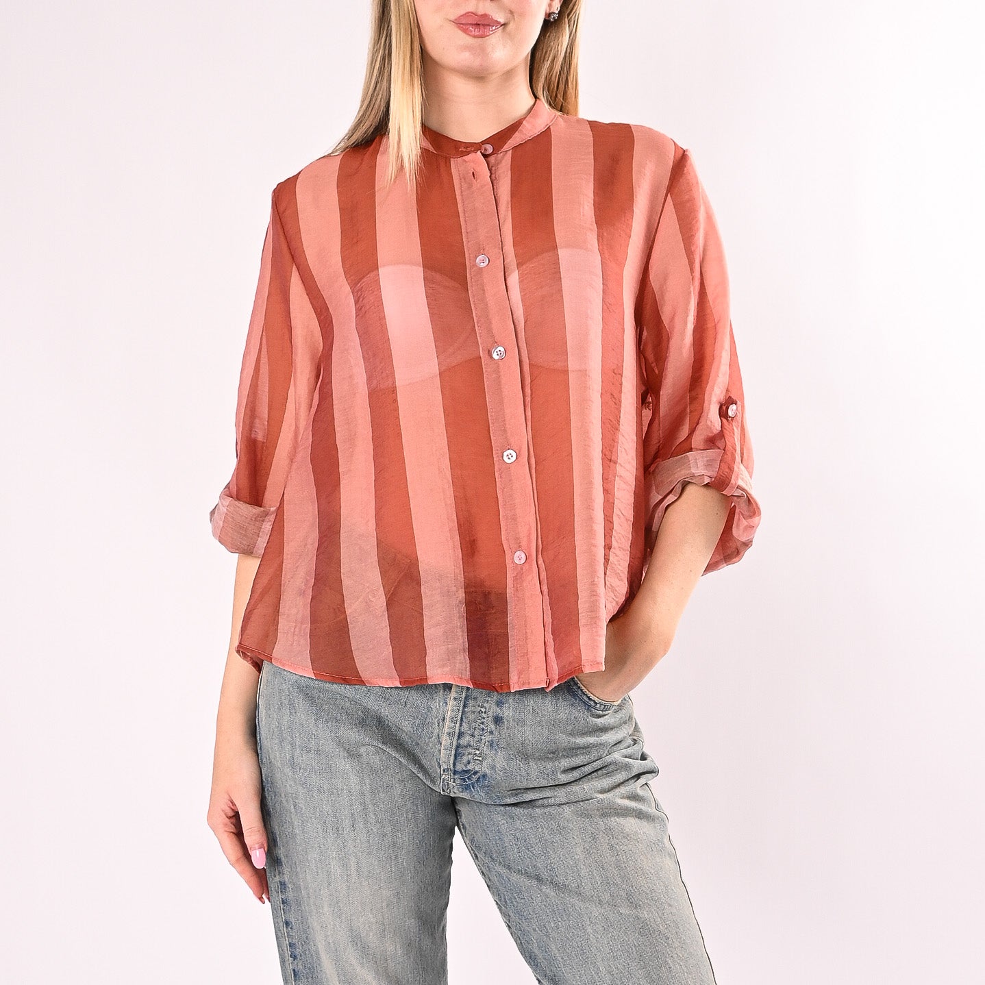 HAVEONE - CAMICIA LYOCELL RIGA LARGA ART.CVS-Q422/CT - CIPRIA/TABACCO