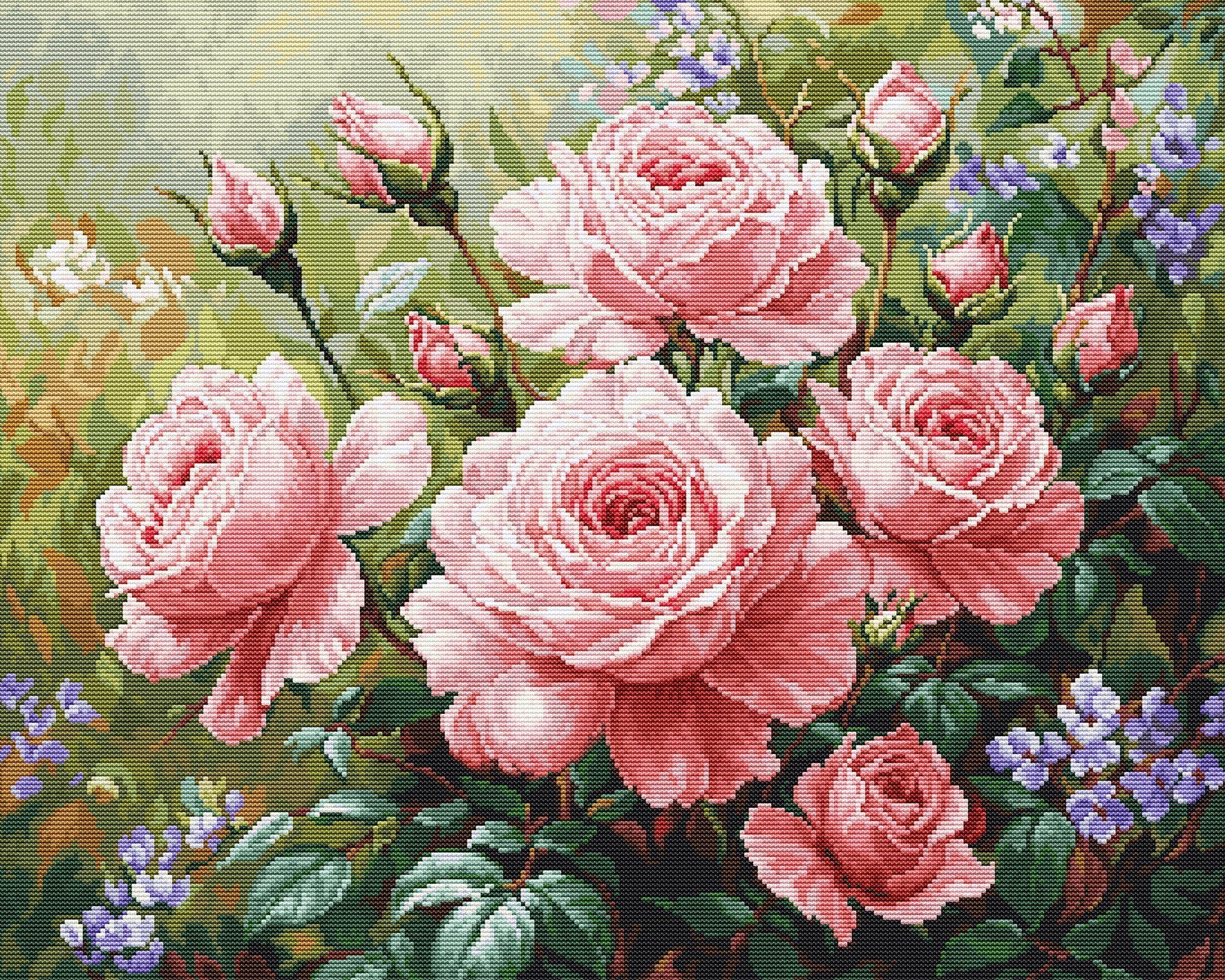 The Roses Garden Counted Cross-Stitch Kit by Luca-S B717L