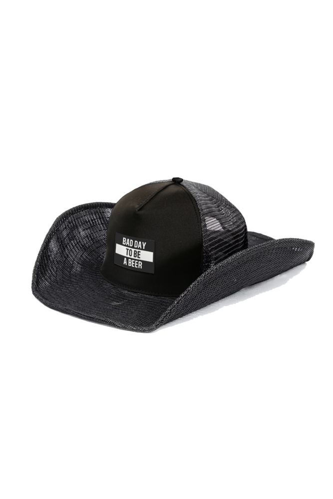 BAD DAY TO BE A BEER (BLACK) COWBOY SNAPBACK: 5 PANEL