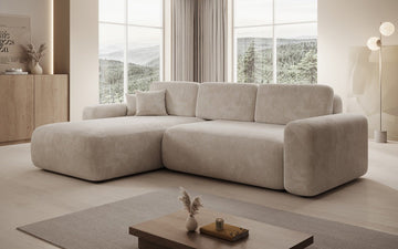 Designer Sofa Lola mit Schlaf- und Klappfunktion in Cord