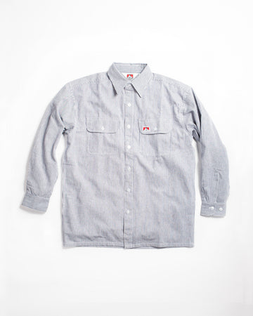 Ben Davis Long Sleeve Hickory Stripe Shirt - Button Front