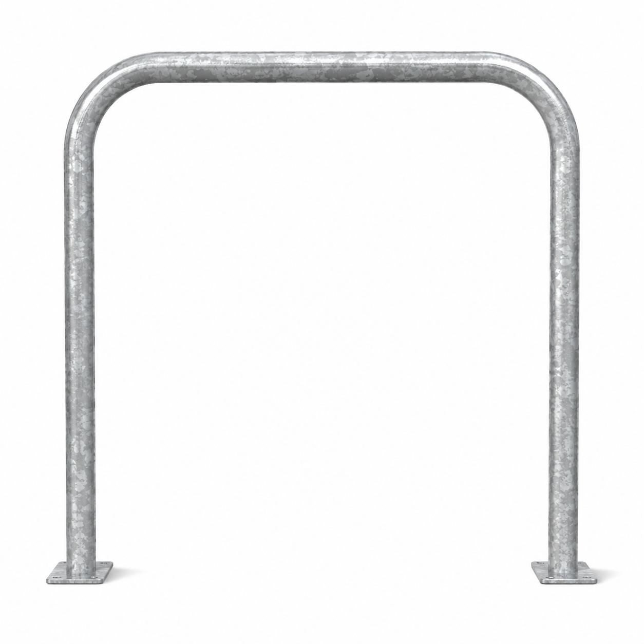 Verzinkt stalen beschermbeugel Ø60 mm op voetplaat, U-vormig, zonder tussenbuis.