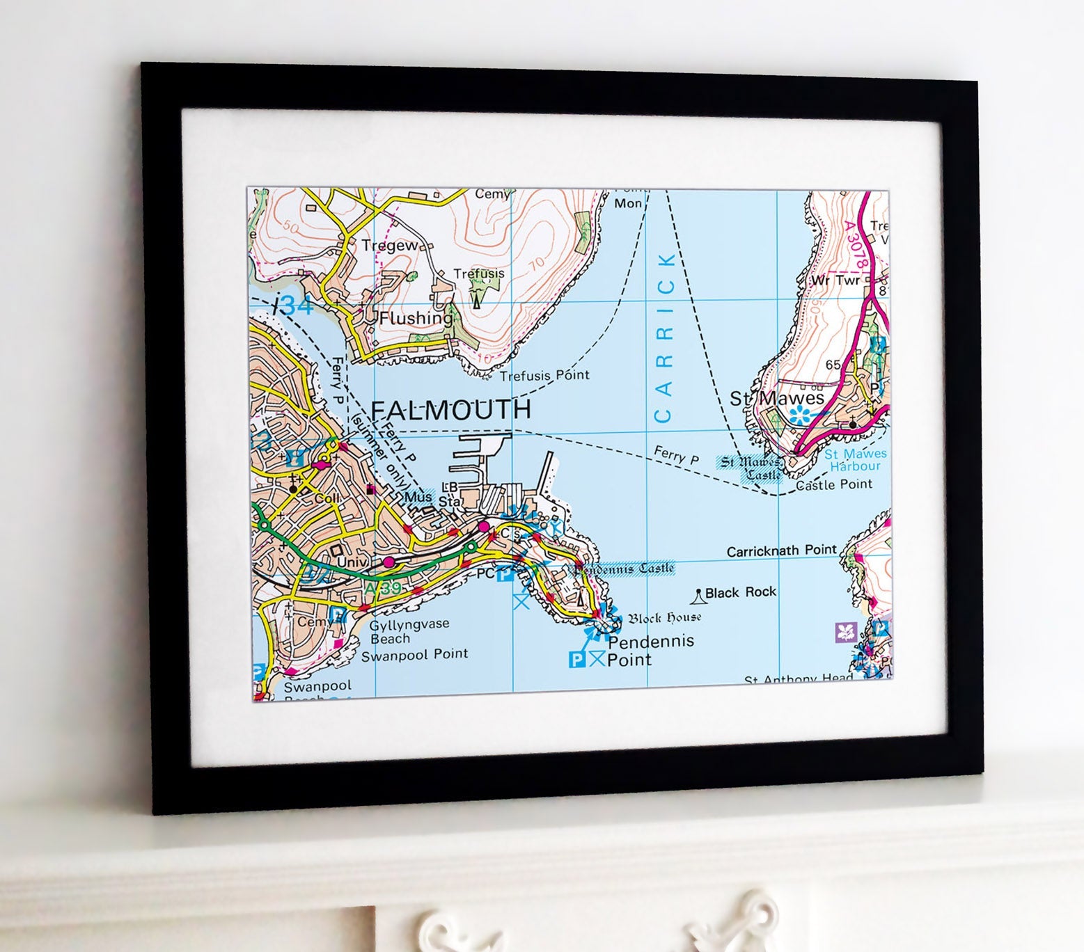 Black Frame Ordnance Survey Landranger Map