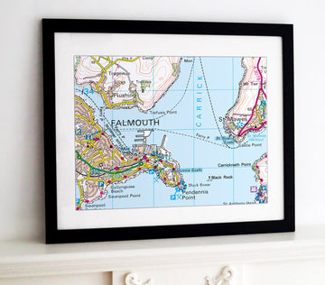 Black Frame Ordnance Survey Landranger Map