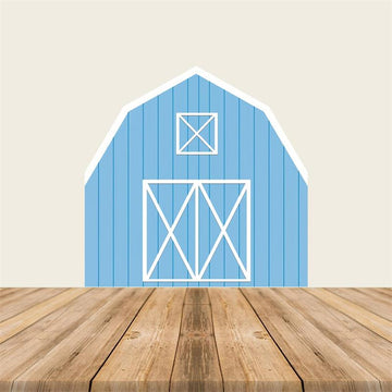 Blue Barn Door Backdrop Farm Theme Party Decorations-ubackdrop