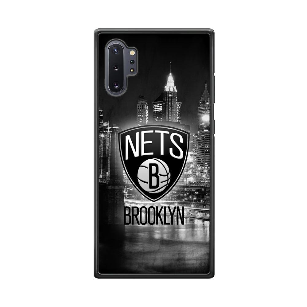 Brooklyn Nets Night Town Samsung Galaxy Note 10 Plus Case-Rubber Black (2D Case)-Oxvistore