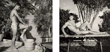 {{ product_title }} Fine Art Print | {{ product_vendor }} Jakero77 Bruce of LA Nude Male Model Posing Outside Physique Vintage Gay Interest - 17"x22" Fine Art Print - 1969 Art Print  Jakero77