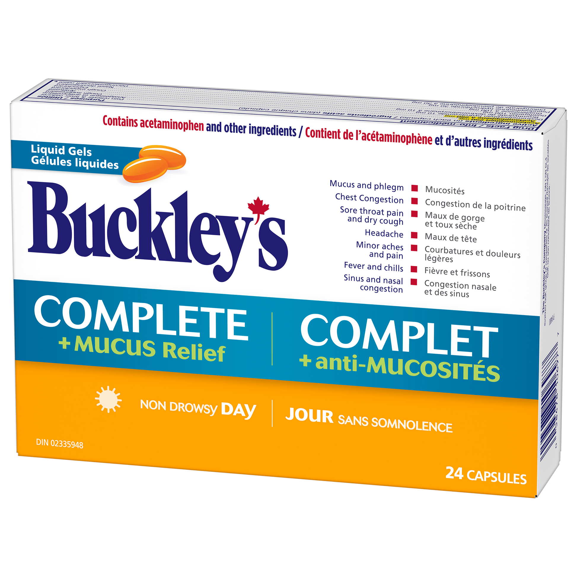 Buckley's Complete + Mucus Relief Non-Drowsy Liquid Gels 24 Count (Day)