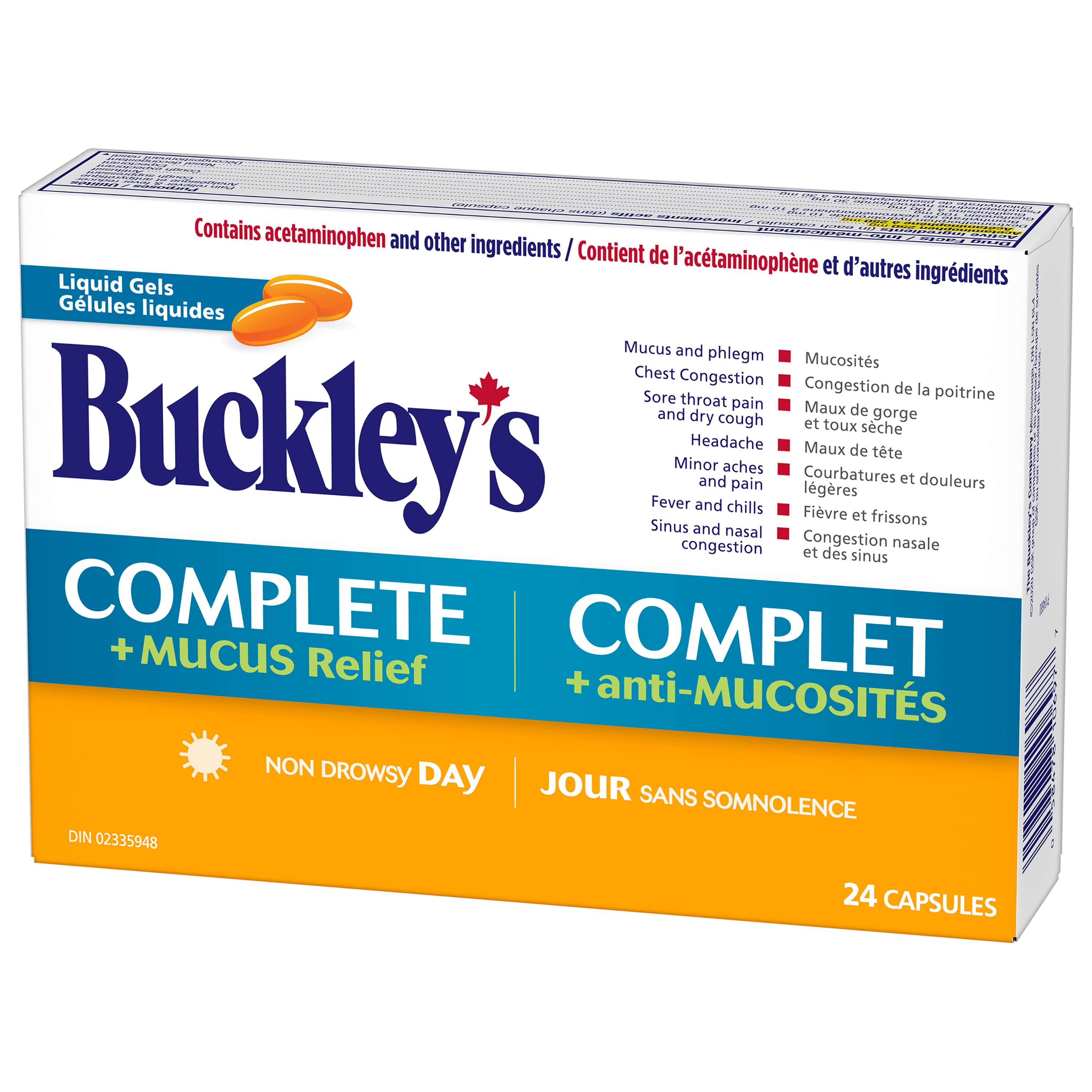 Buckley's Complete + Mucus Relief Non-Drowsy Liquid Gels 24 Count (Day)