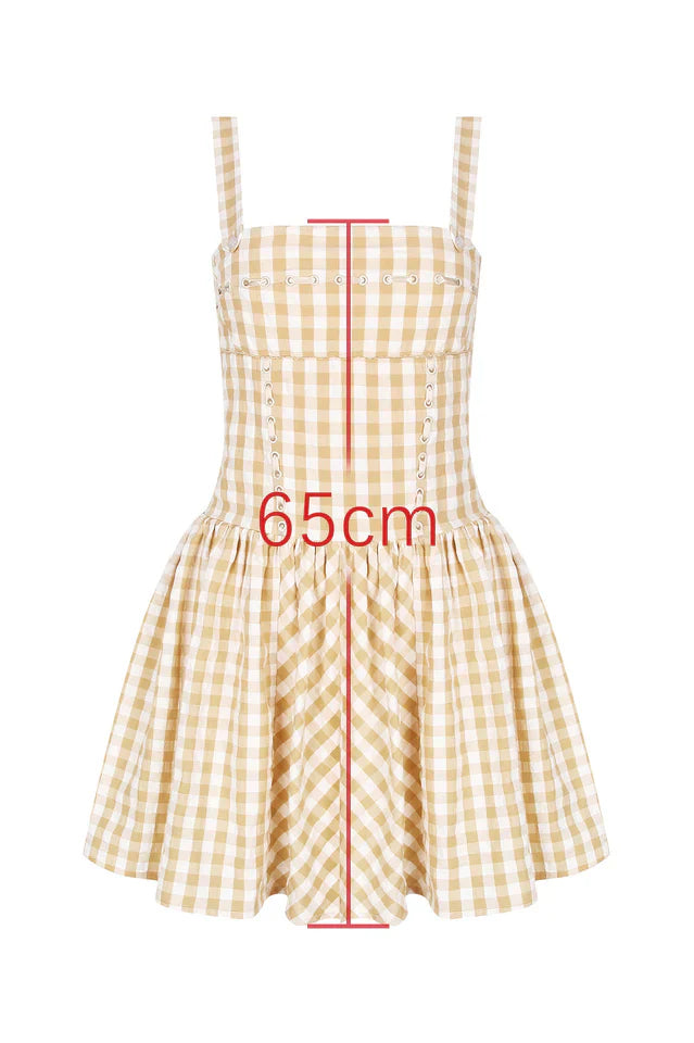 Isadora Gingerbread Gingham Mini Dress