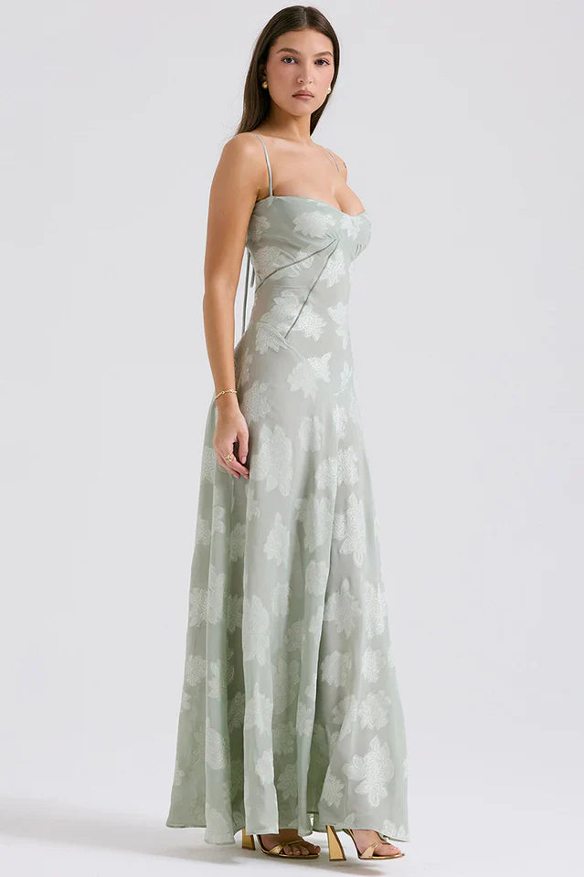 Serena Retro Purple Printed Maxi Dress