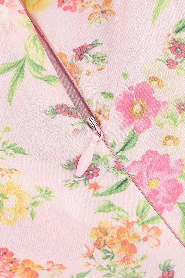 Clarabelle Pink Meadow Print Cotton Sundress