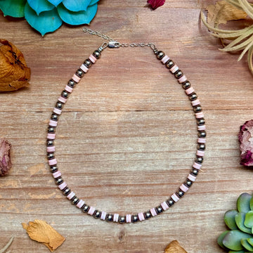 Pink Conch & Sterling Silver Choker 6mm