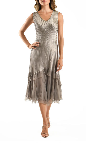 2PC Dress and Jacket Set - Oyster