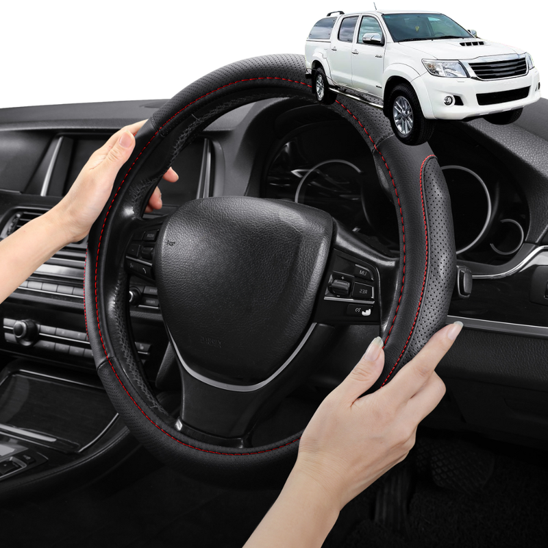 Steering Wheel Cover Pro Extra Layer for Toyota Hilux Double Cab 2005-2015 - Breathable & Anti-Slip - Circle 38 cm