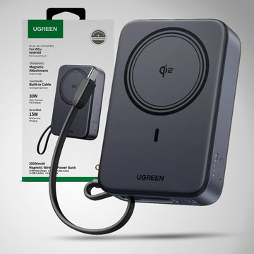 Power Bank Magnetico Ugreen 15w, 20000mAh, con cable tipo - C, PB567 - Achorao