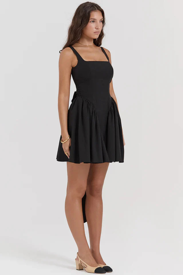Florianne Black Bow Mini Dress