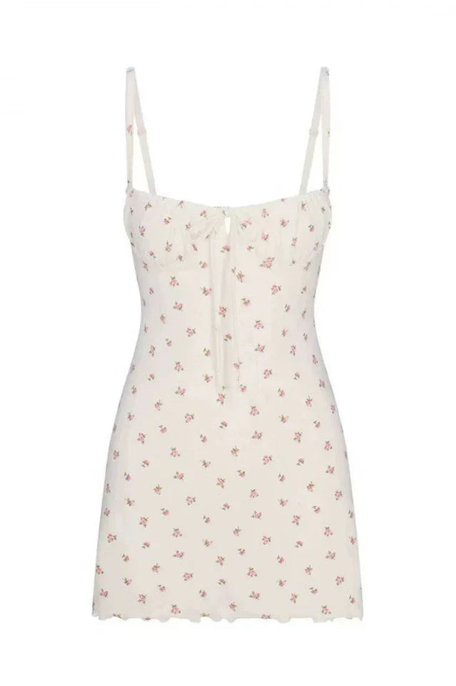 SKIMS Logo Pointelle Mini Dress