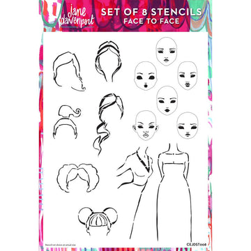 Jane Davenport Stencil Set, Face to Face, CEJDST08