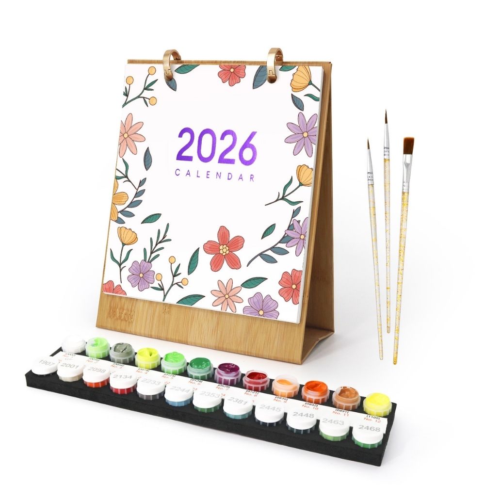 Calendario Pintura por Números 2026 - Flores de Estación Figured'Art