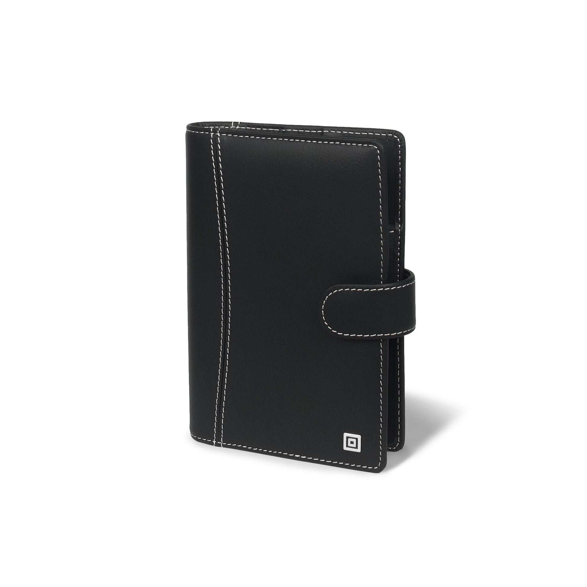 Compact Montana Black Ring Binder with Button Closure